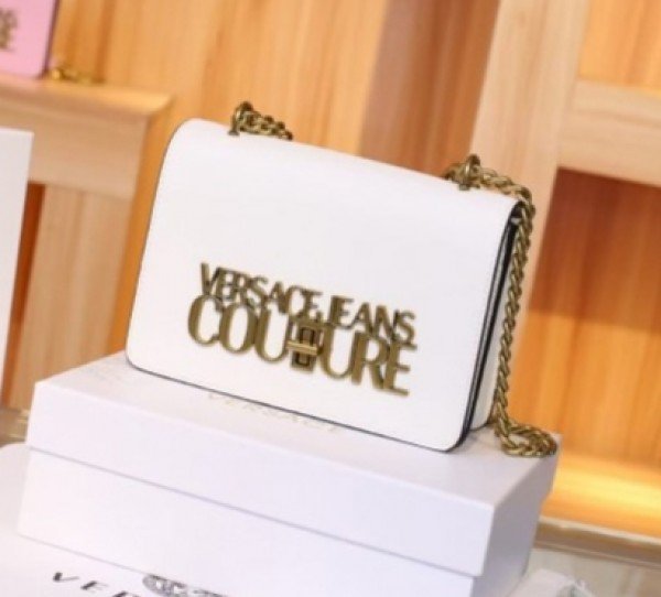 Versace Couture Saffiano Lock Crossbody Bag With Double Box & Dust Bag & Bill