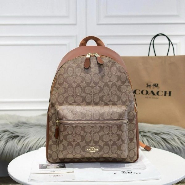 Coach Backpack Premium Quality Unisex Signature Canvas With OG Box & Dust Bag🤎🍒
