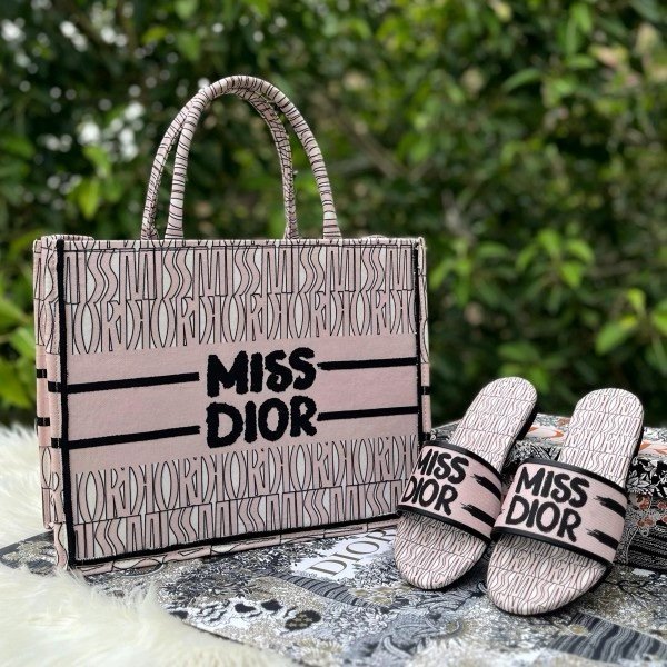 Miss Dior Book Tote With OG Box & Dust Bag & Scarf (L_Pink-1033)(BSB)
