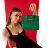 Hermes Malachite Green Togo Leather Rose Gold Hardware Birkin Bag With Dust Bag & OG Box (BK25 Malachite Green)