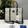 Tory Burch Blake Canvas Tote With Dust Bag TB608 Apricot Black