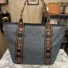 Michael Kors Maeve Monogram-Print Tote Bag With Dust Bag (Black 22314)
