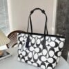 Coach Signature City Limited Edition Premium Tote Bag With OG Magnetic Box & Dust Bag (Black_White-874)(BSB)