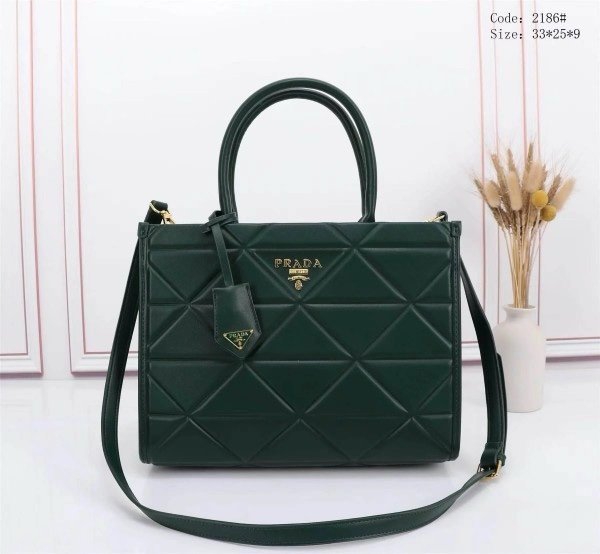 Prada Leather Symbole Tote Bag With Dust Bag (Green-223)(BSB)