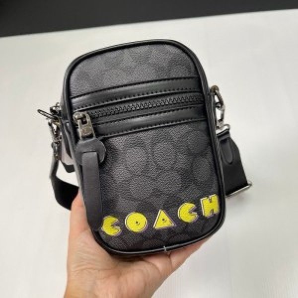 Coach Terrain Crossbody Black Yellow Unisex Sling Bag With Dust Bag (2020_Black_Yellow)(LB)