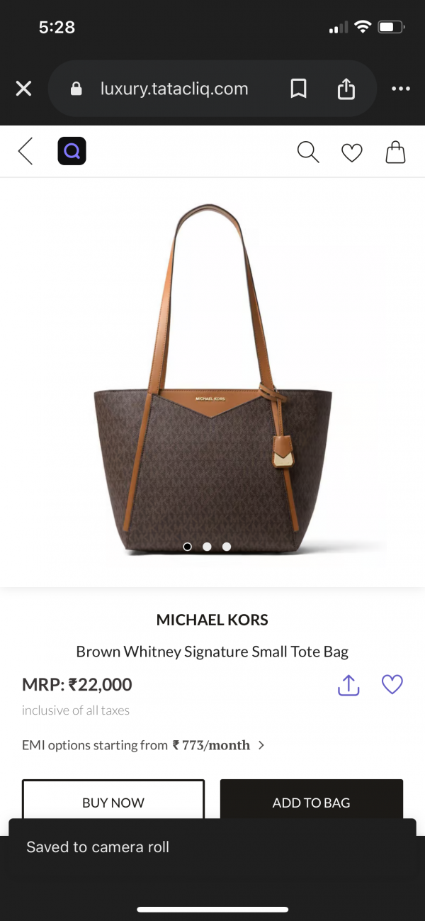 Michael kors brown whitney signature small tote bag 359(BR)