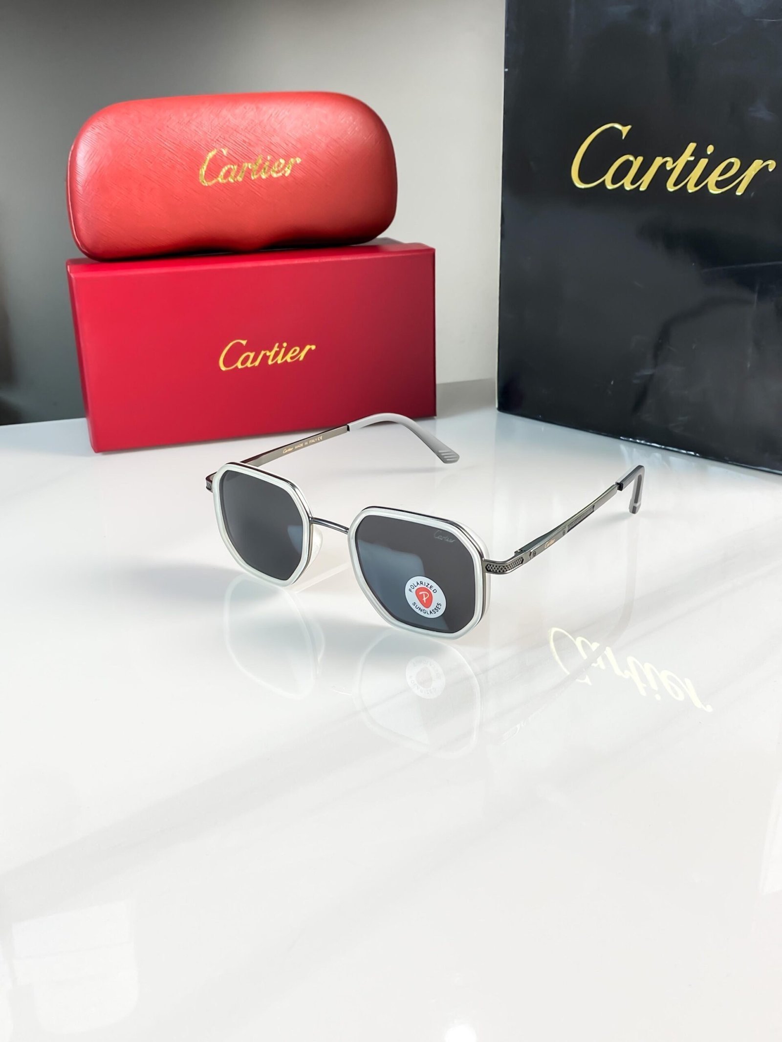 CARTIER BLACK SUNGLASSES 55920
