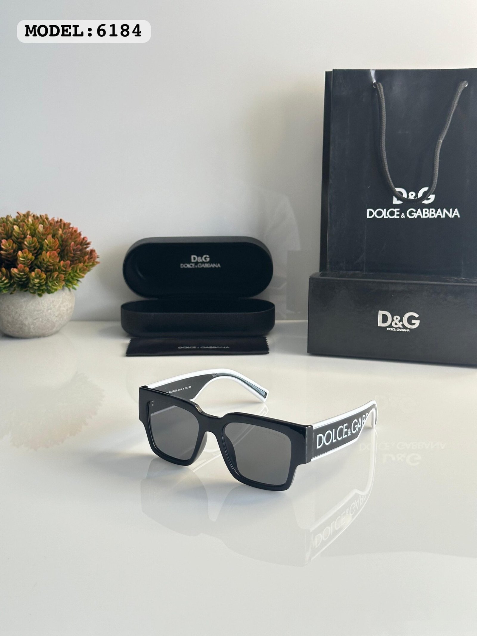 DOLCE & GABBANA BLACK WHITE Sunglasses