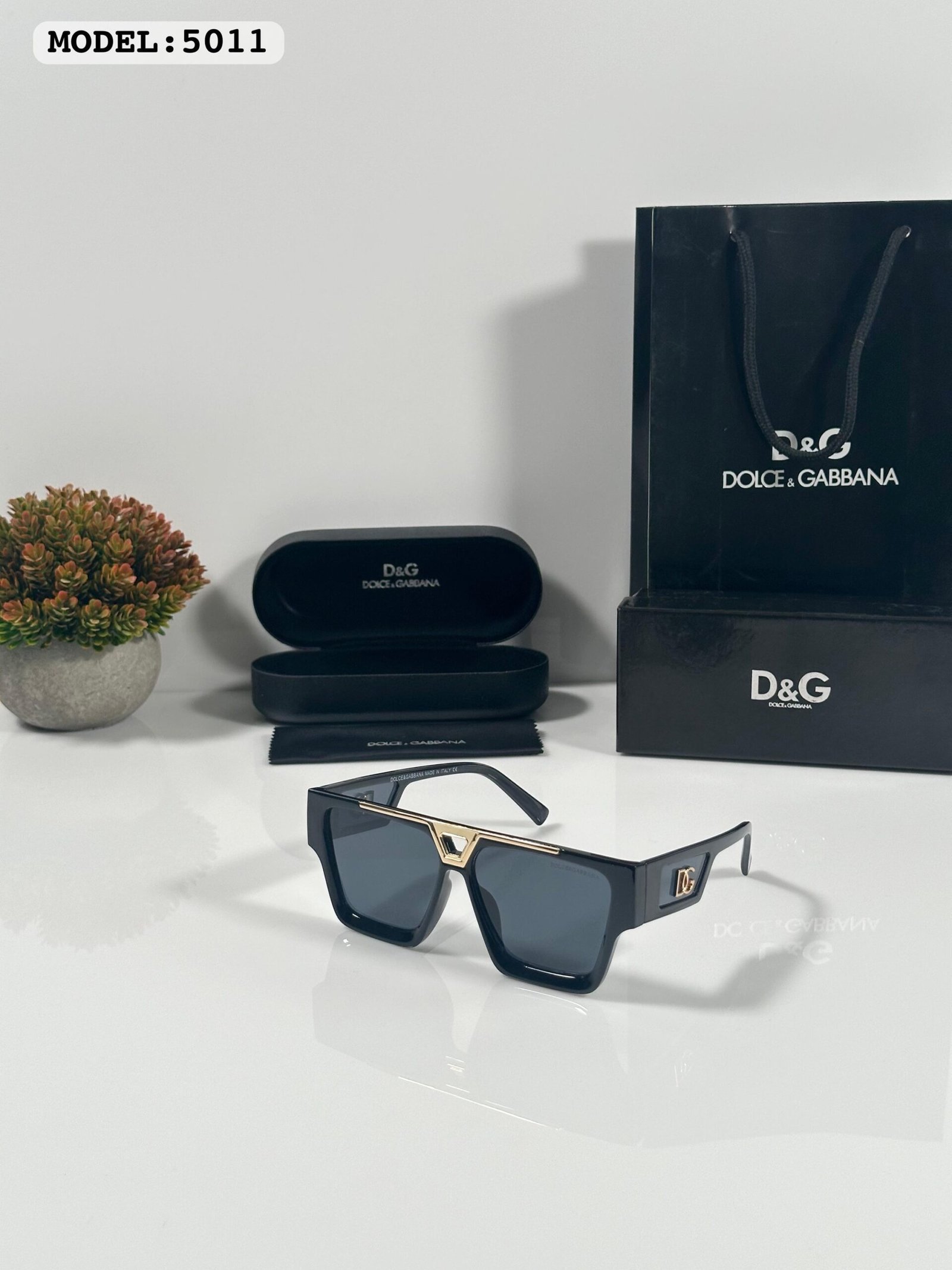 Dolce & Gabbana Gold Black Sunglasses